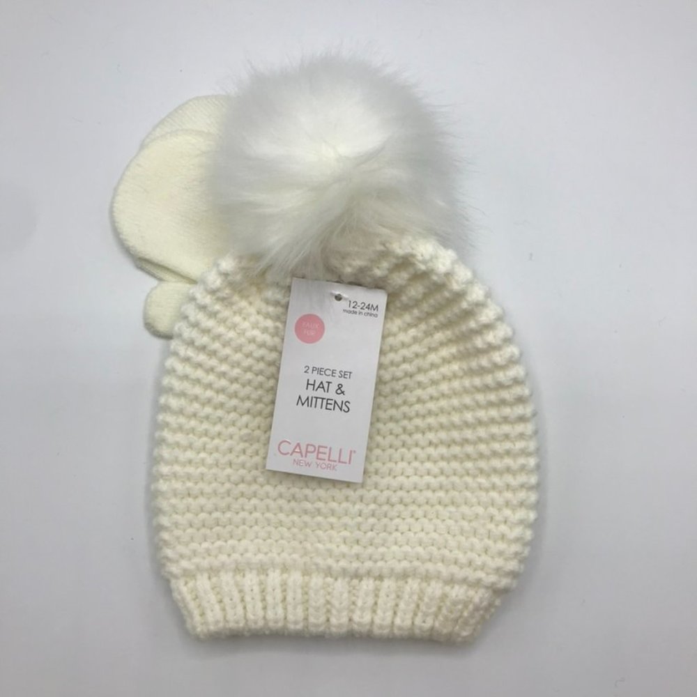 NWT! Baby Capelli Hat and Mitten Set 12-24 Months